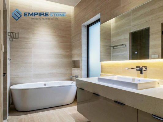 lavabo đá thạch anh có dễ vệ sinh không
