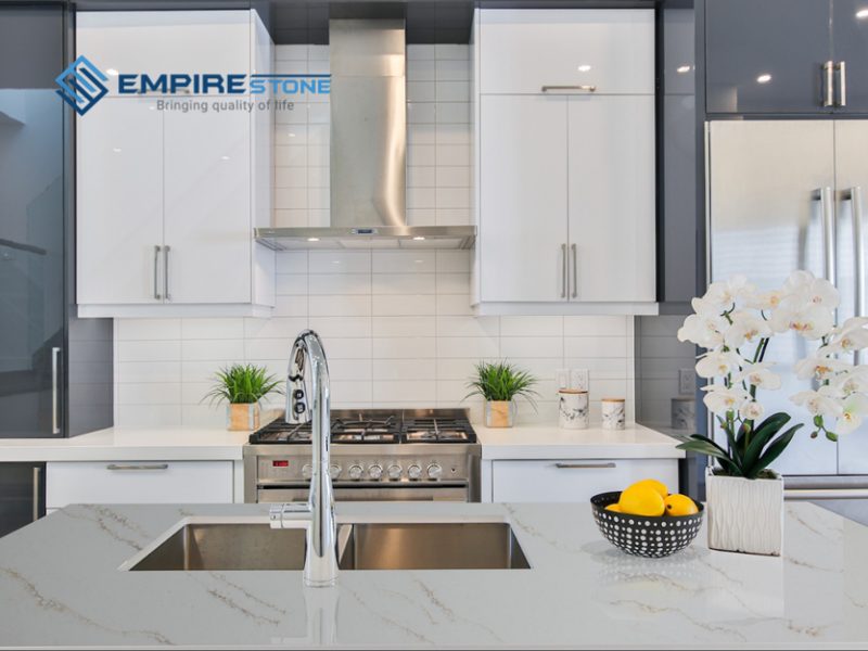 5 mẫu bàn bếp đá nhân tạo gốc thạch anh đẹp nhất 2025 5 mẫu bàn bếp đá nhân tạo gốc thạch anh đẹp