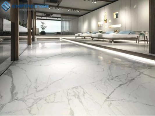 đá nhân tạo gốc thạch anh ốp hành lang văn phòng