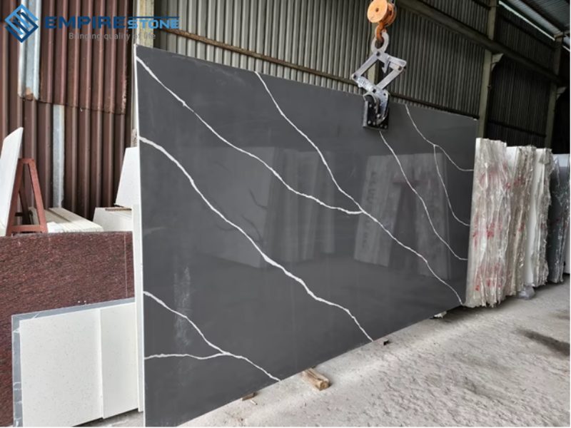 đá nhân tạo gốc thạch anh ốp sảnh tòa nhà văn phòng