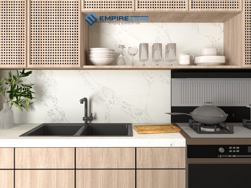 Top 5 mẫu bàn bếp đá thạch anh đẹp cho không gian hiện đại chon nen tran mau logo xanh den hay toi mau chon trang 19 1