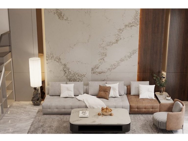 5 mẫu đá ốp cầu thang đẹp được làm từ đá nhân tạo gốc thạch anh