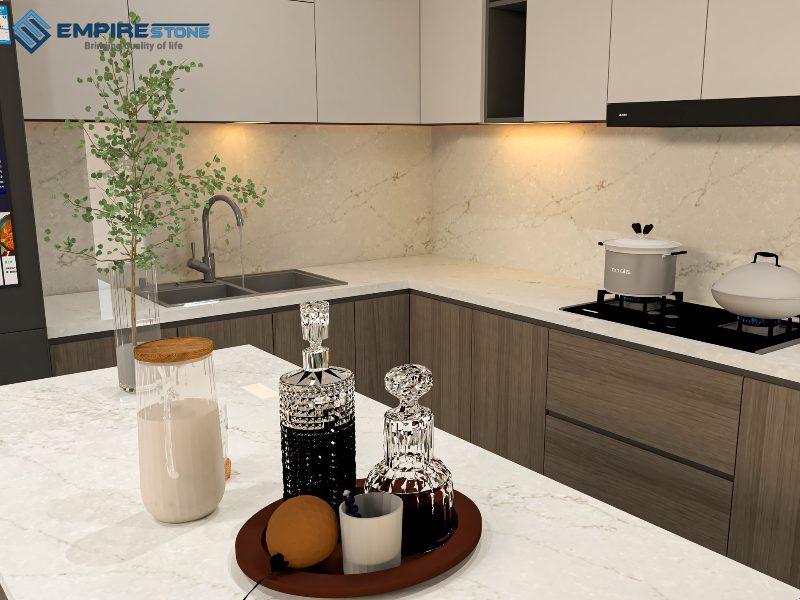 Đá nhân tạo cho phòng bếp có tốt không? Kinh nghiệm chọn chuẩn bền, đẹp, dễ vệ sinh đá nhân tạo cho phòng bếp