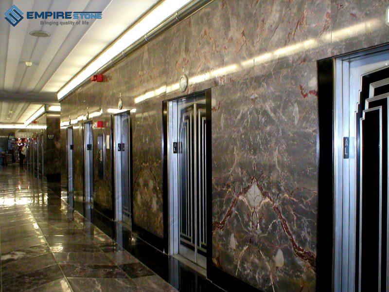 thi công ốp đá thang máy