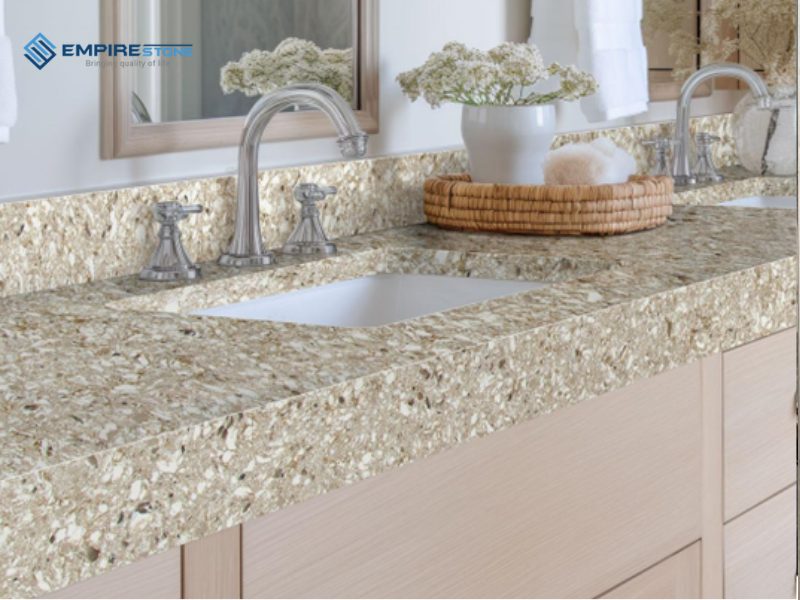 combo bàn ăn và bàn bếp nhân tạo