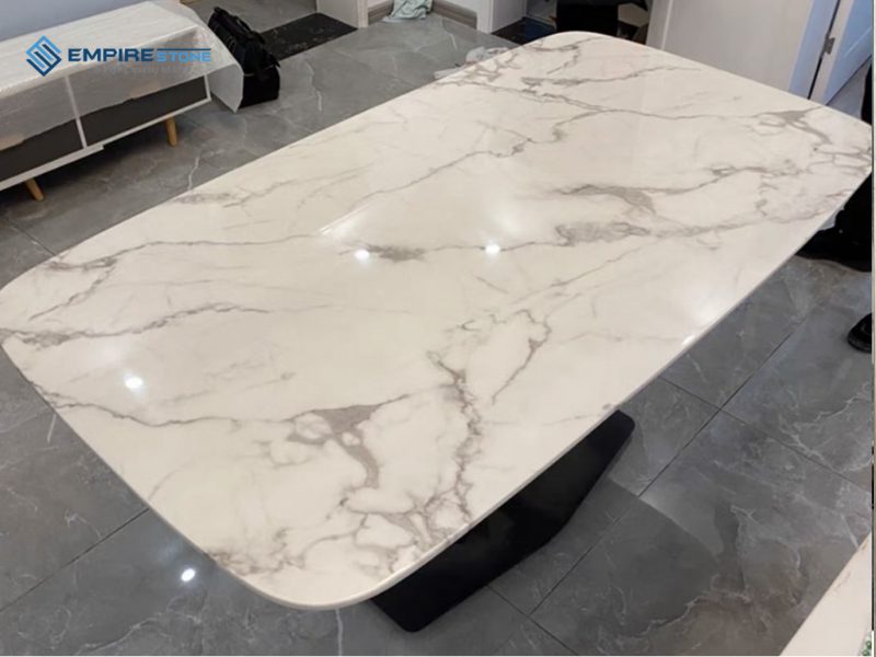 combo bàn ăn và bàn bếp nhân tạo