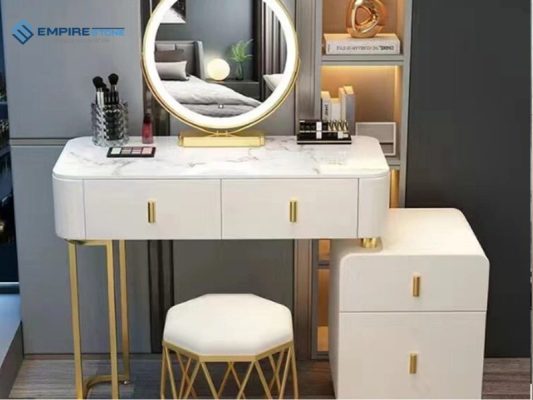 đá nhân tạo thạch anh làm bàn trang điểm