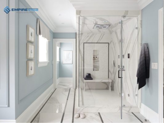 đá nhân tạo thạch anh làm vách phòng tắm