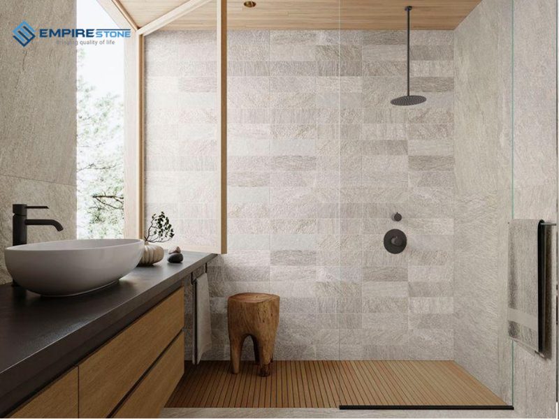 đá thạch anh ốp sàn phòng tắm