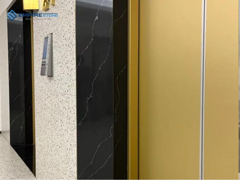 mẫu đá nhân tạo ốp mặt tiền cabin thang