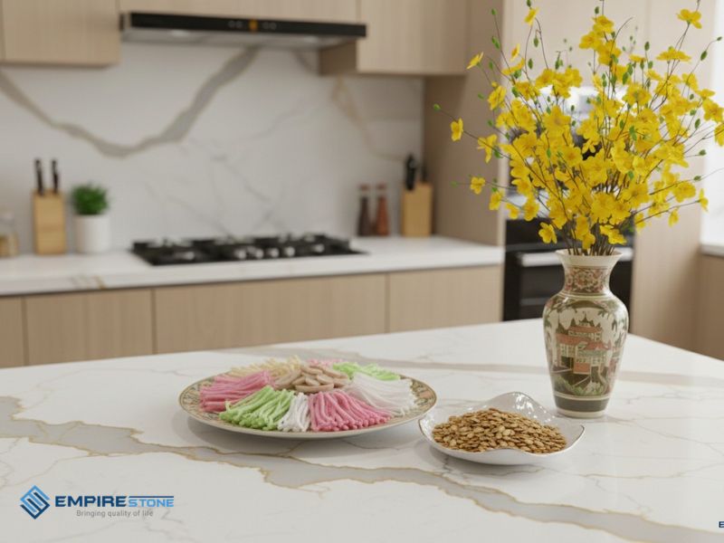 giá đá ốp bếp trên dưới